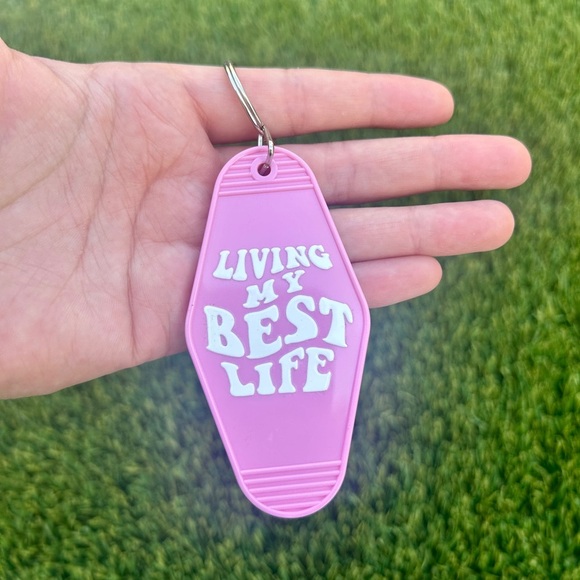 Handmade Pink Motel Keychain – Choose Your Style (Gingham, Smiley, Bows & More) - Picture 9 of 15
